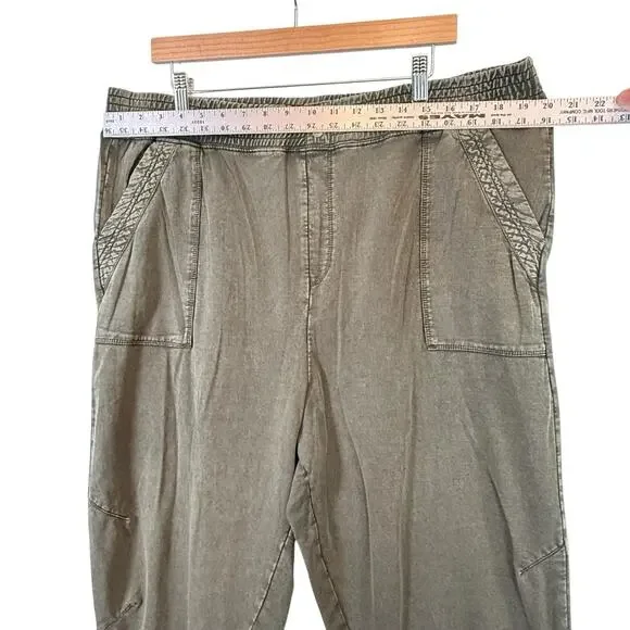 Anthro SaturdaySunday SIZE XL 40x25 Womens Theo Utility Jogger Pants Khaki Green - Picture 4 of 11